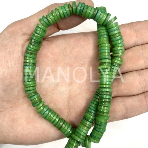 8mm. YEŞİL SEDEF DİZİ