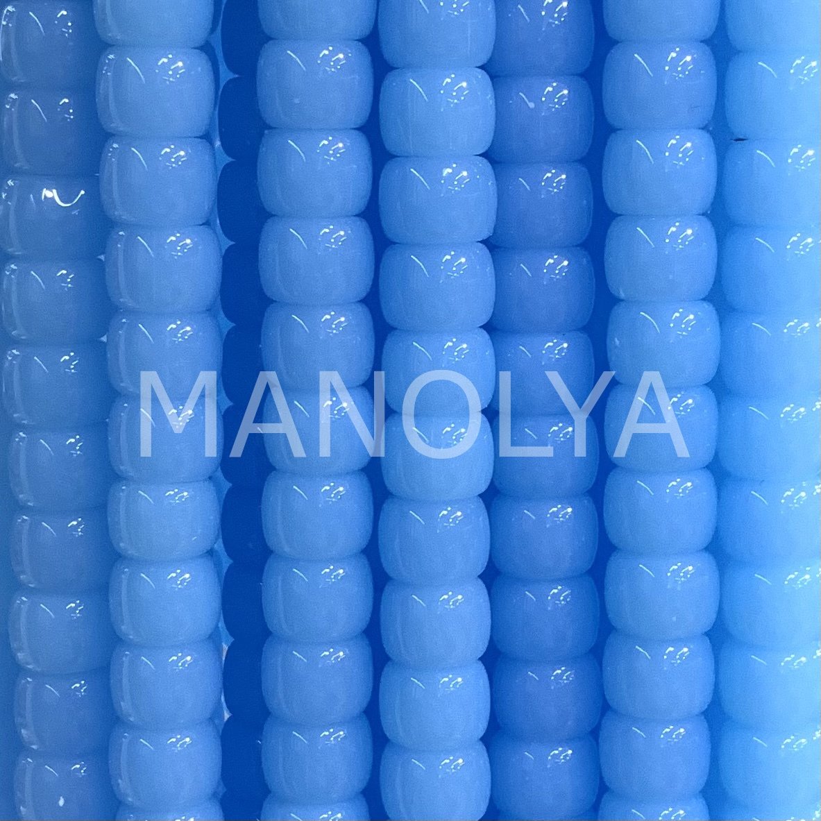 6x8mm. ŞEFFAF MAVİ SİLİNDİR KRİSTAL