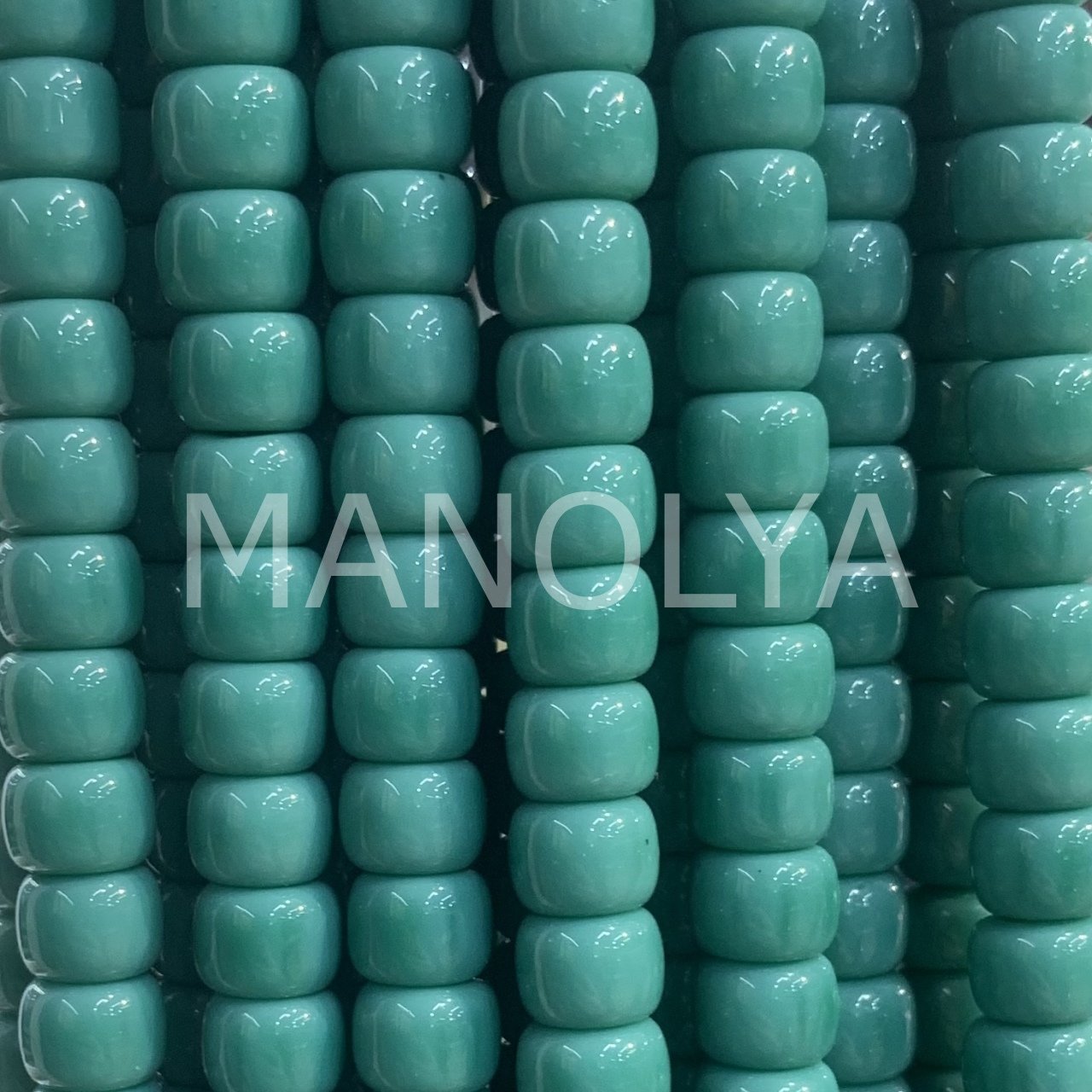 6x8mm. KOYU TURKUAZ SİLİNDİR KRİSTAL