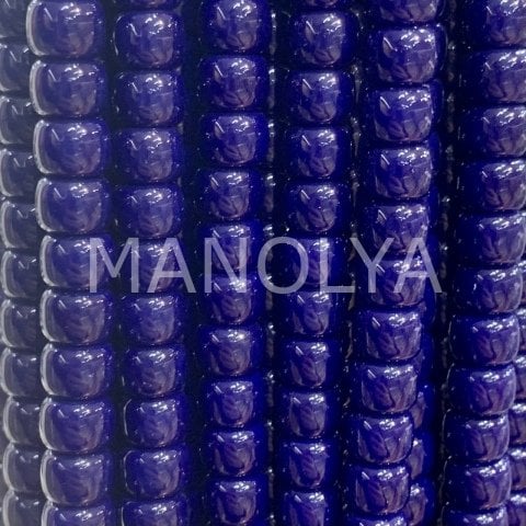 6x8mm. LACİVERT SİLİNDİR KRİSTAL