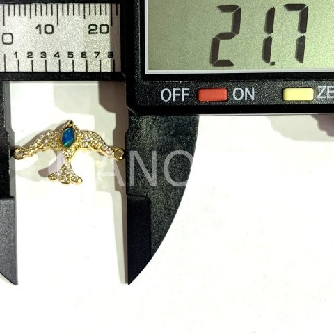 2,2cm. MAVİ ZÜMRÜT DETAYLI KUŞ