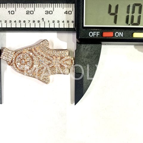 4,5cm. BÜYÜK ZİRKON KAPLI EL KOLYE UCU