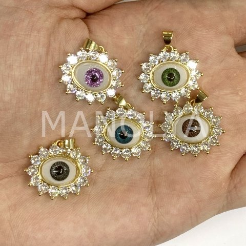 2,2cm. ZİRKONLU GÖZ KOLYE UCU