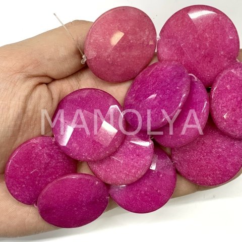 3,5cm. FASET KESİM KOYU PEMBE CEYT