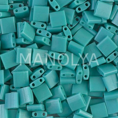 TL412 Miyuki Tila Opaque Turquoise (Tam Tila 412)