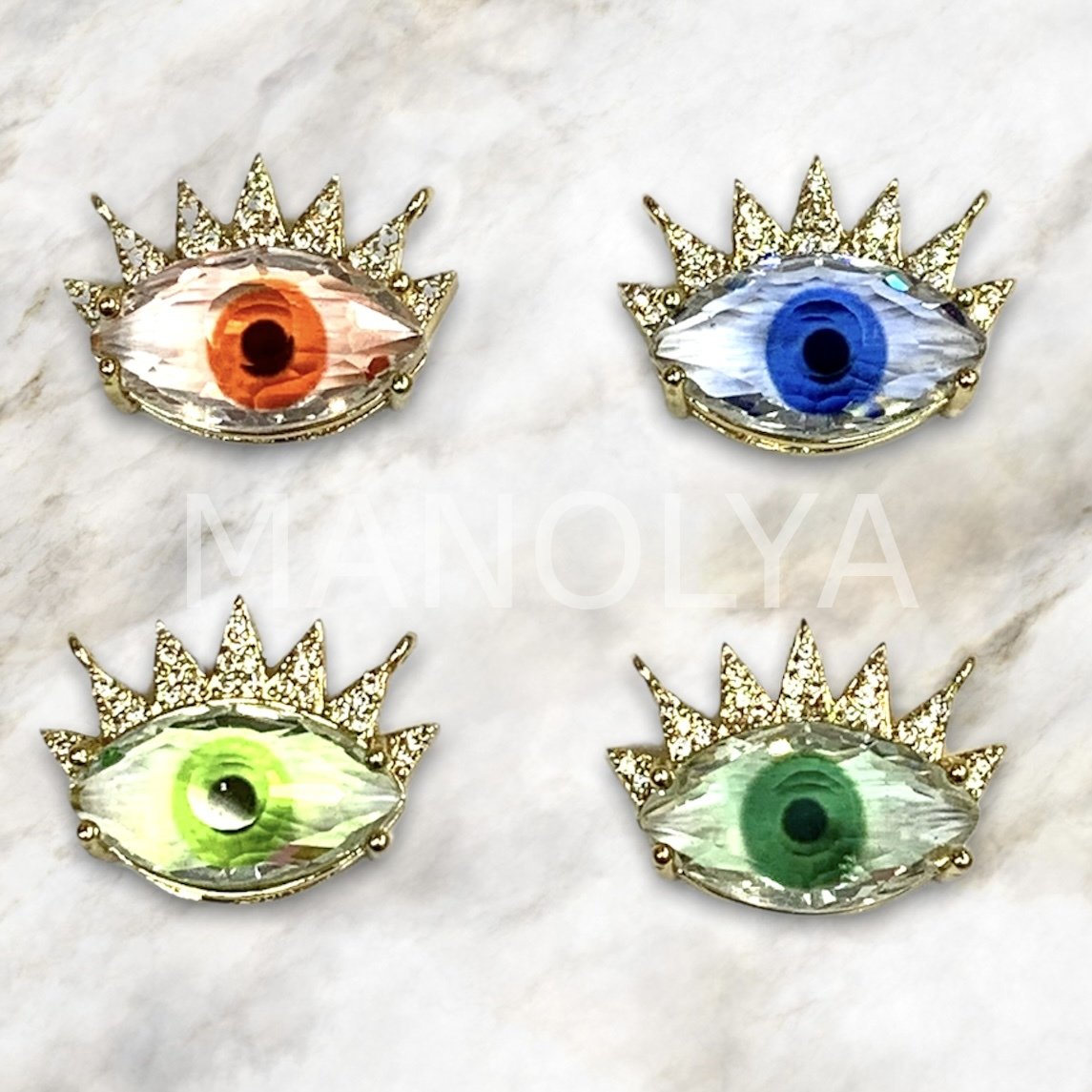 2,1cm. KÜÇÜK KRİSTAL GÖZ KOLYE