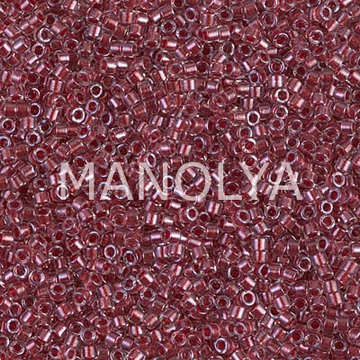 DB924-DELICA BD SPRKLNG CRANBERRY LINED CRYSTAL