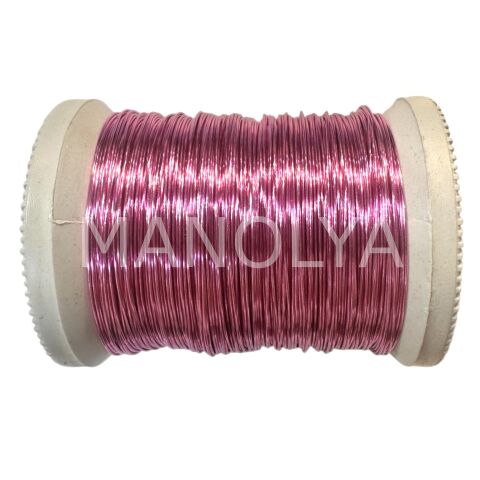 VERNİKLİ AÇIK PEMBE 0,40 100GR. BAKIR TEL