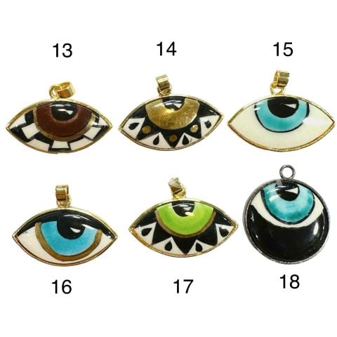 3,2cm. GOLD PORSELEN GÖZ