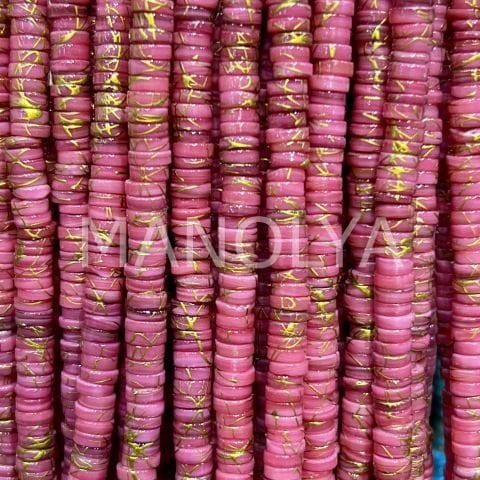 6mm. YALDIZ KOYU PEMBE SEDEF