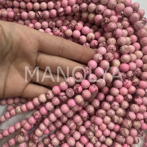 8mm. YUVARLAK PEMBE VARİSİT