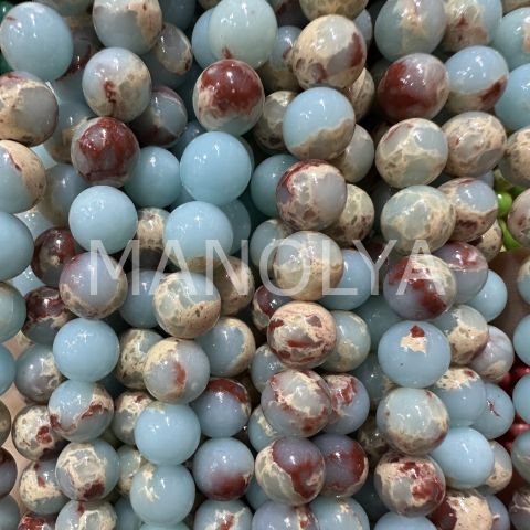 8mm. YUVARLAK AÇIK MAVİ&TURKUAZ VARİSİT