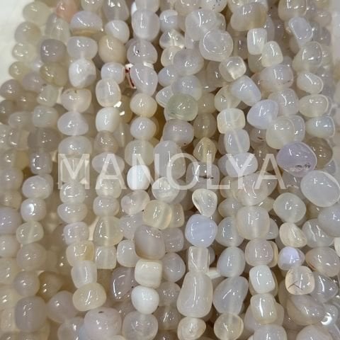 BEYAZ&KREM AMORF KESİM BÜYÜK BOY AKİK DOĞAL TAŞ