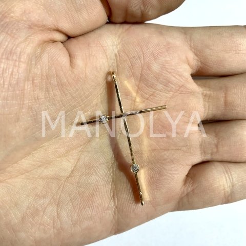 4,8 cm. ZİRKONLU HAÇ KOLYE UCU