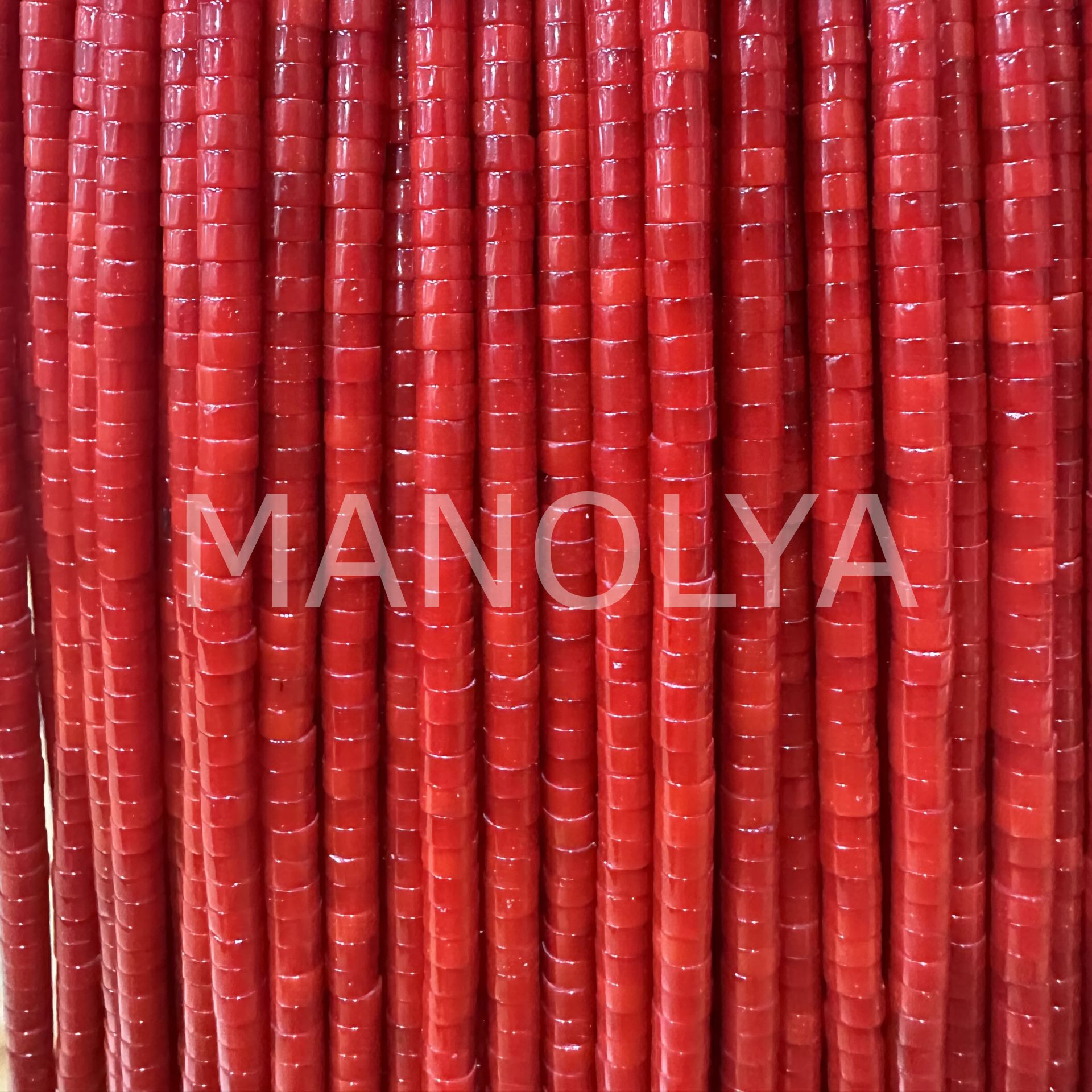 4x2 mm. KIRMIZI SİLİNDİR MERCAN