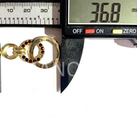 3,8cm. ÜÇ HALKALI TAŞLI KOLYE UCU