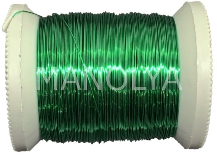 NO:34 VERNİKLİ KOYU YEŞİL 100GR. FİLOGRAFİ BAKIR TEL