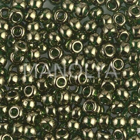 11-9306 MIYUKI SEEDBEADS OLIVE GREEN GOLD LUSTER