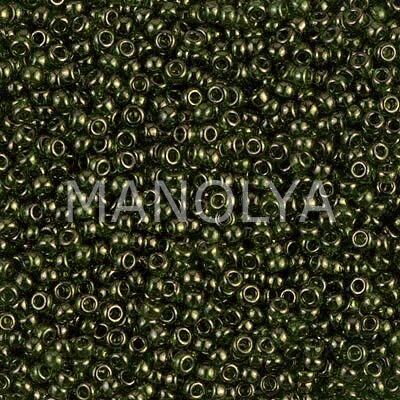 11-9306 MIYUKI SEEDBEADS OLIVE GREEN GOLD LUSTER
