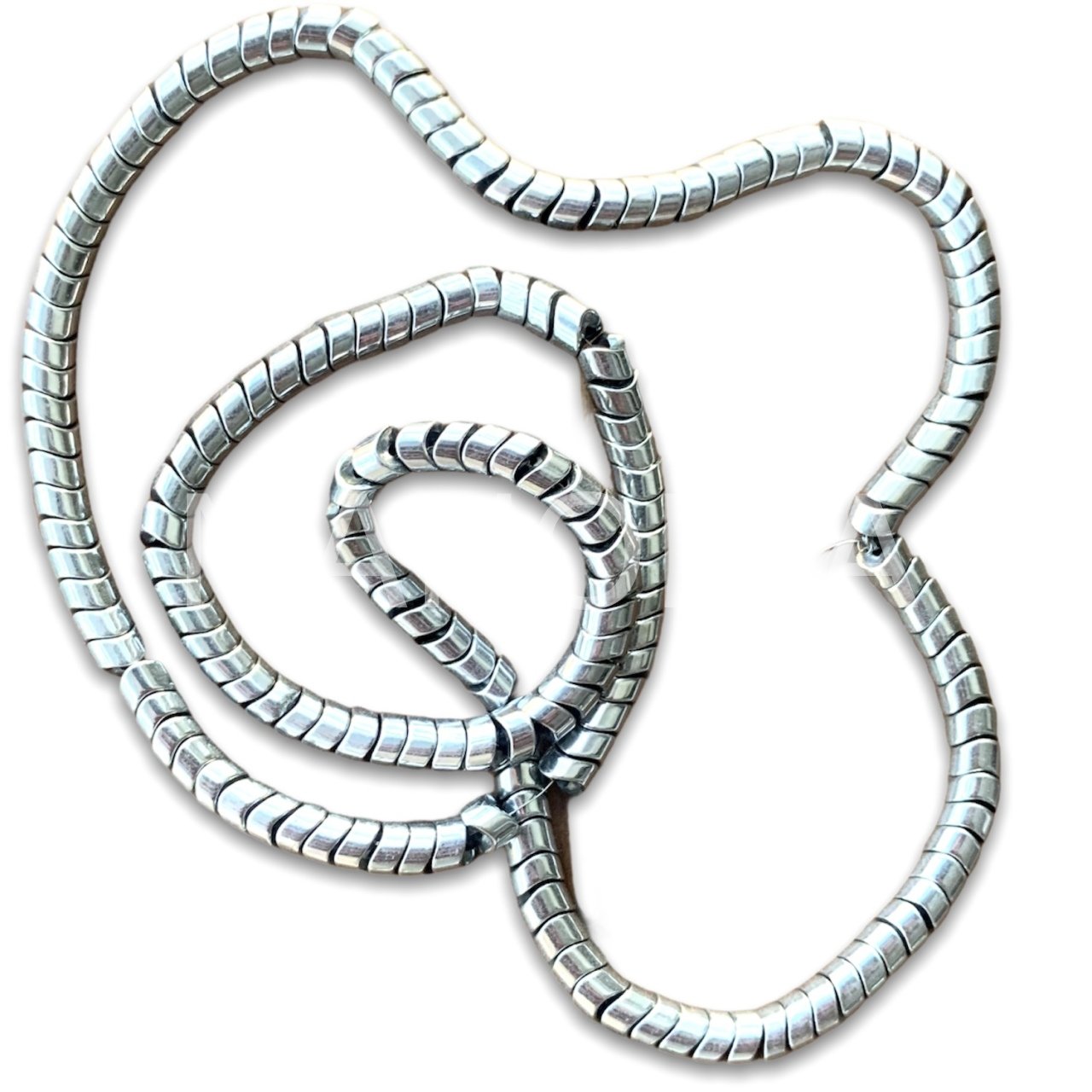 4x2mm. GÜMÜŞ DALGA DİZİ HEMATİT DİZİ