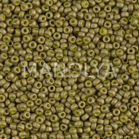11-92032 MIYUKI SEEDBEADS MATTE OPAQUE GOLDEN OLIVE LUSTER