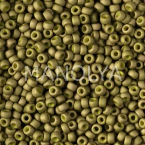 11-92032 MIYUKI SEEDBEADS MATTE OPAQUE GOLDEN OLIVE LUSTER
