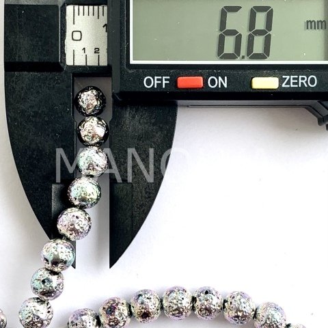 7mm. EBRULİ GÜMÜŞ TOP HEMATİT DİZİ