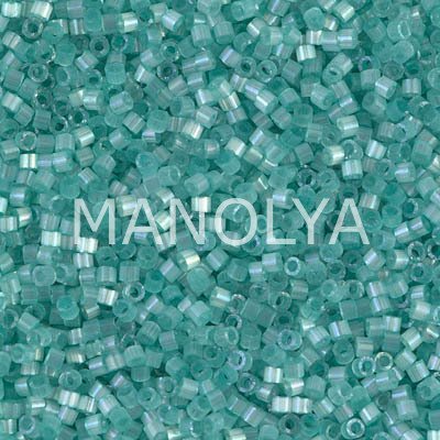 DB1812-MIYUKI 11/0 DELICA DYED LT AQUA GREEN SILK SATIN