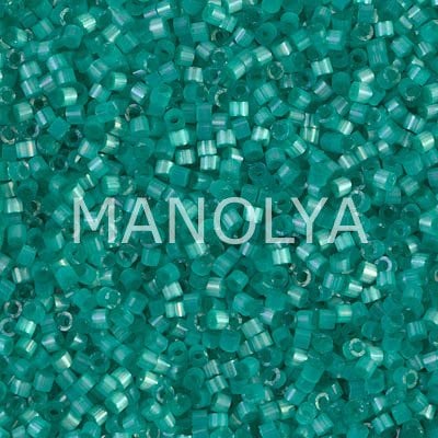 DB1813-MIYUKI 11/0 DELICA DYED AQUA GREEN SILK SATIN