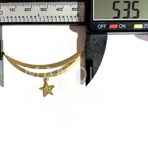 5,3cm. ZİRKONLU YILDIZ SALLANTILI KOLYE APARATI