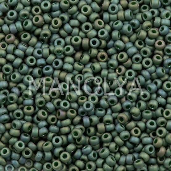 11-92031 MIYUKI SEEDBEADS FROSTED LEAF GREEN