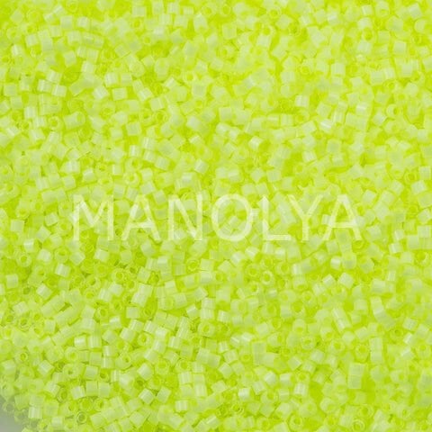 DB1857-MIYUKI DELICA 11/0 SILK INSIDE DYED LIMEADE