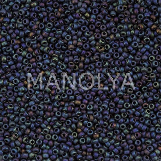 11-9401FR MIYUKI SEEDBEADS MATTE BLACK AB PURPLE RAINBOW