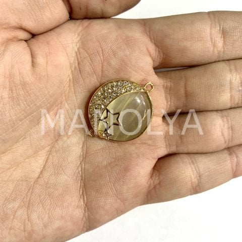 3,1cm. AY YILDIZ ÇERÇEVELİ CAM BİLEKLİK APARATI