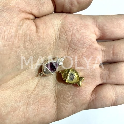 2,2cm. SWAROVSKİ GÖBEKLİ TOMBUL BALIKLAR