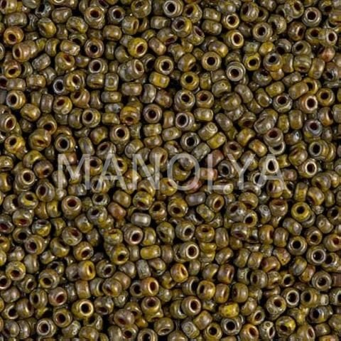11-94519 MIYUKI SEEDBEADS OPAQUE DARK YELLOW PICASSO
