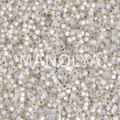 DB221-DELICA BEAD GILT LINED WHITE