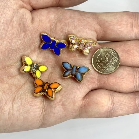 2x1cm. ÇEK KRİSTALİ KELEBEK