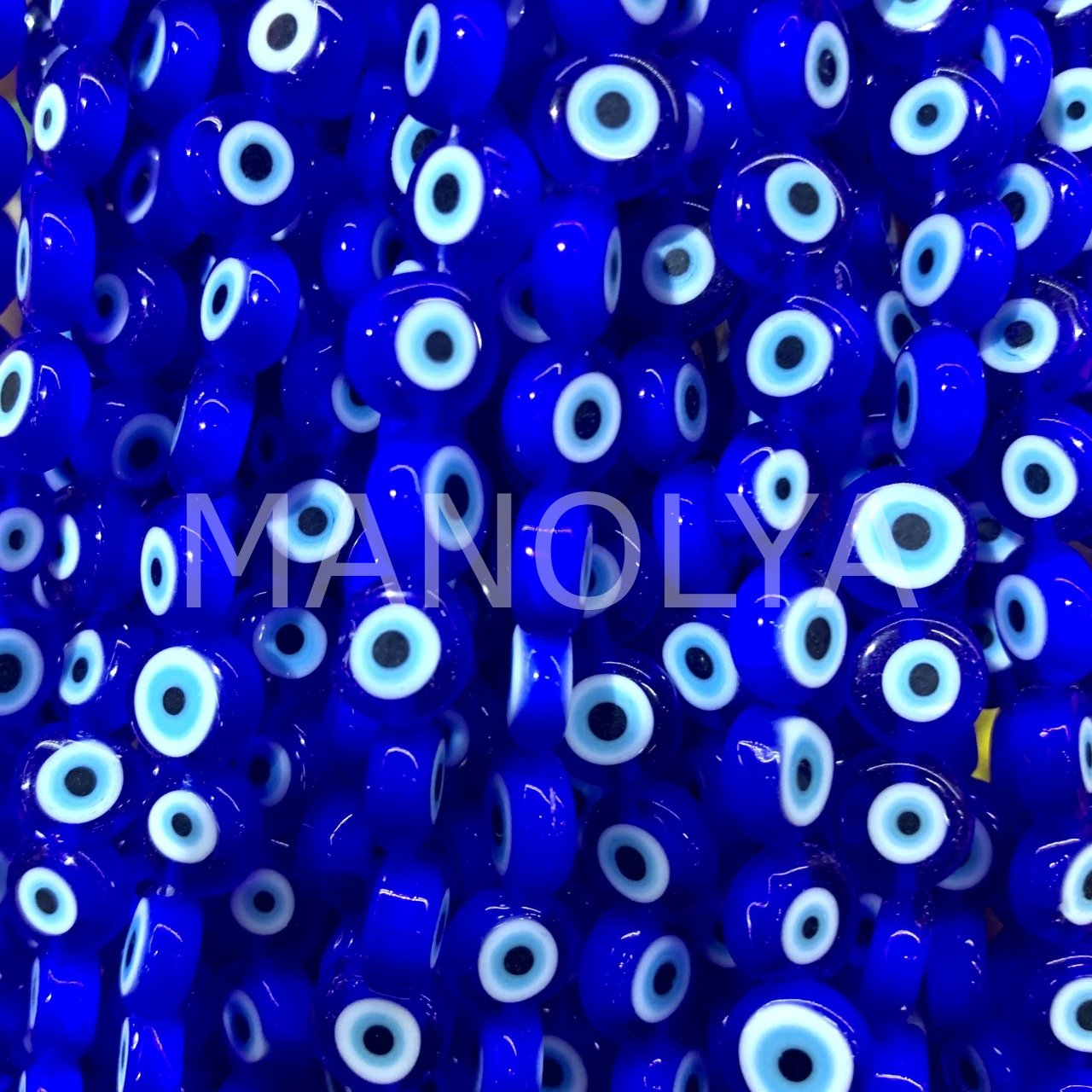 8mm. LACİVERT YASSI NAZAR BONCUK