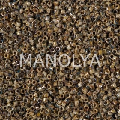 DB2267-MIYUKI 11/0 DELICA PICASSO BROWN TAN MATTE