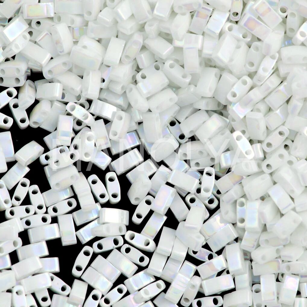 HTL471 Miyuki Half Tila Opaque White AB (Yarım Tila 471)