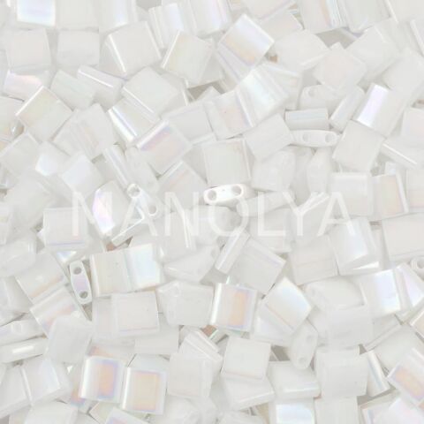 TL471 Miyuki Tila Opaque Pearl White AB (Tam Tila 471)
