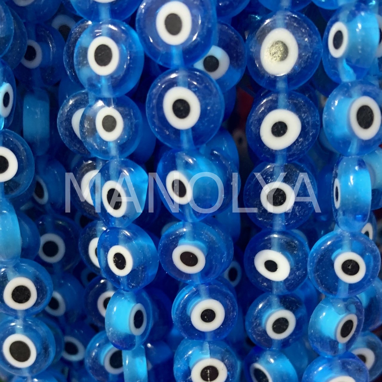 1cm. MAVİ YASSI NAZAR BONCUK