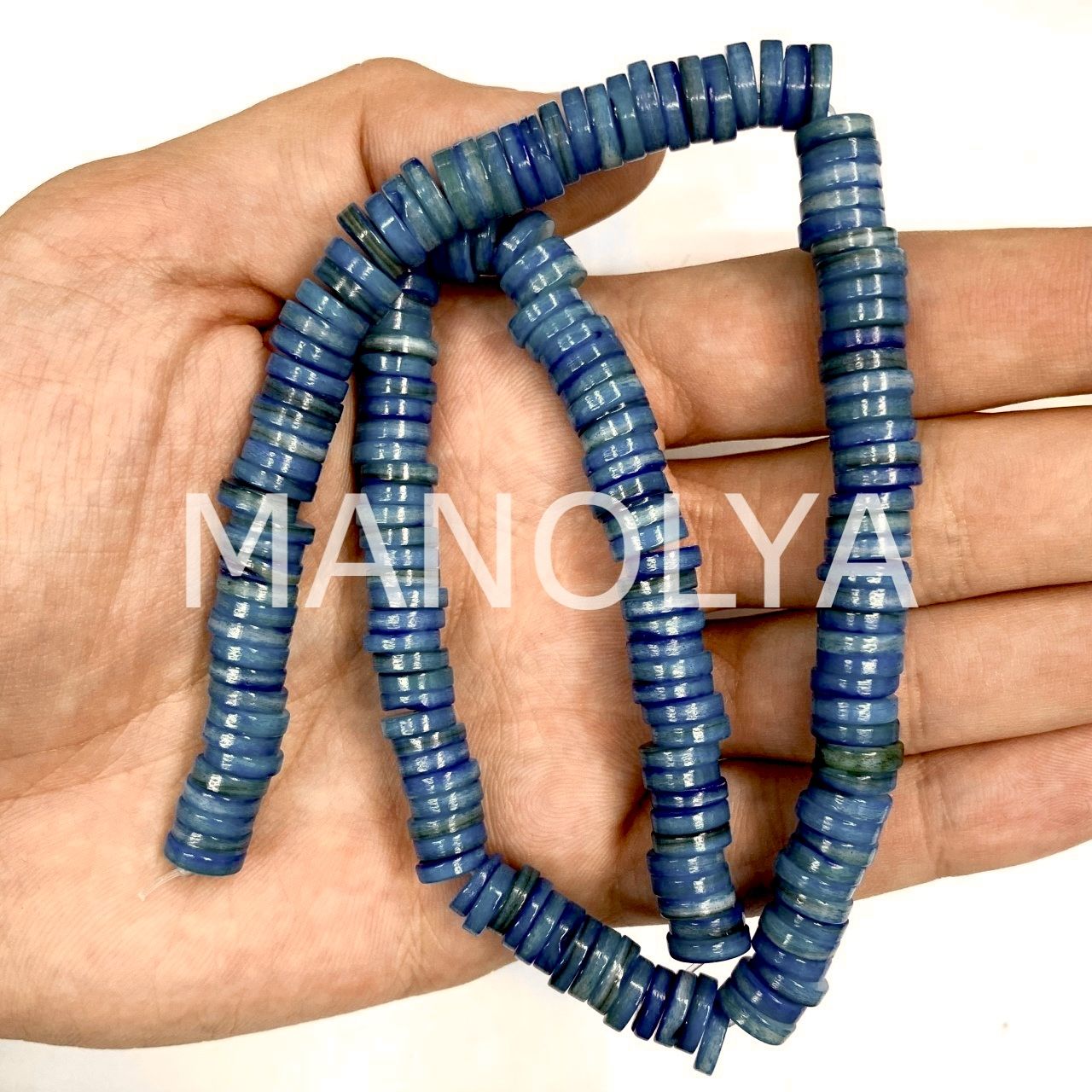 8mm. KOYU MAVİ SEDEF DİZİ